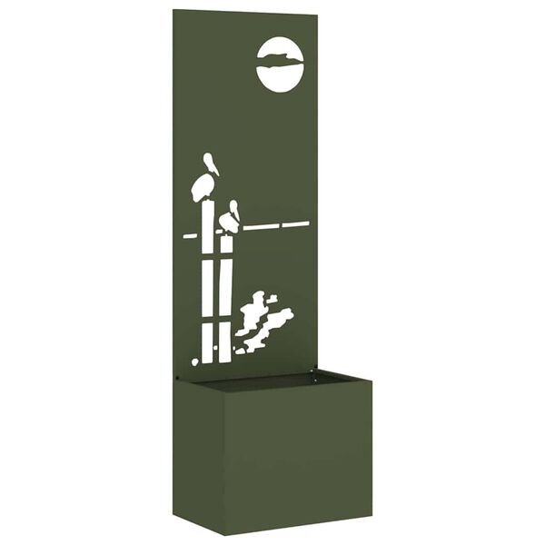 vidaXL Garden Privacy Screen Olive green 50 x 140 cm Cold-rolled steel