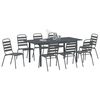 vidaXL Garden Dining Set 9 pcs Anthracite Powder-coated Steel