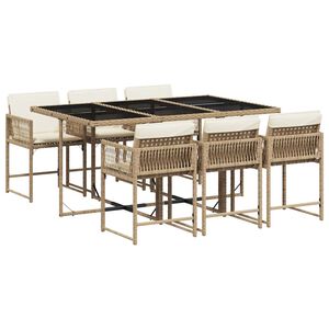 vidaXL Garden Dining Set | Beige, Black, Cream White