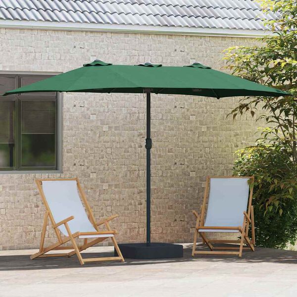 vidaXL Garden Parasol Green 385 x 209 x 244 cm Polyester and Steel