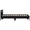 vidaXL Bed Frame with LED Black Oak 135 x 190 cm Engineered Wood
