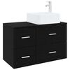 vidaXL Bathroom Furniture Set 2 pcs Black Oak Engineered Wood