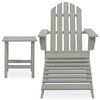 vidaXL Garden Adirondack Chair with Ottoman&Table Solid Fir Wood Grey