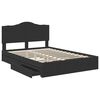 vidaXL Storage Bed with Headboard Black 150 x 200 cm Engineered Wood