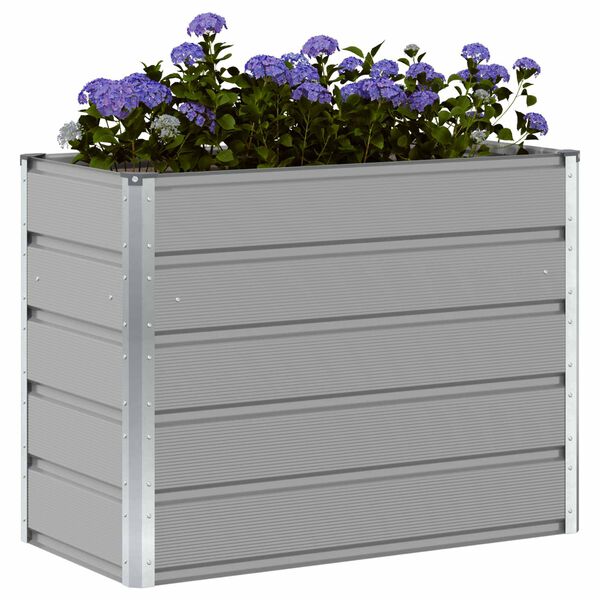 vidaXL Planter Light Grey 100 x 50 x 77 cm Galvanised Steel