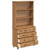 vidaXL Hutch ASKIM Honey Wax 91 x 40 x 184 cm Solid Pine Wood