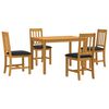vidaXL Dining Set 5 pcs Black Solid Oak Wood