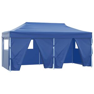 vidaXL Party Tent Folding Blue 291 x 580 x 315 cm Oxford Fabric