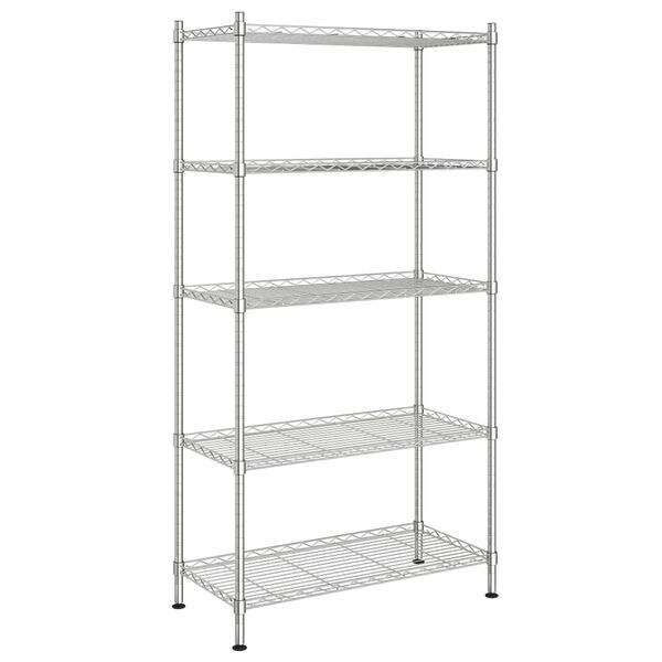 vidaXL 5-Tier Storage Shelf 90x35x180 cm Chrome 250 kg
