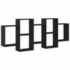 vidaXL Wall Shelf Black Oak 159x18x65 cm Engineered Wood