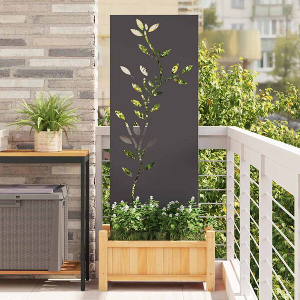 vidaXL Garden Privacy Screen Black 50 x 140 cm Cold-rolled steel