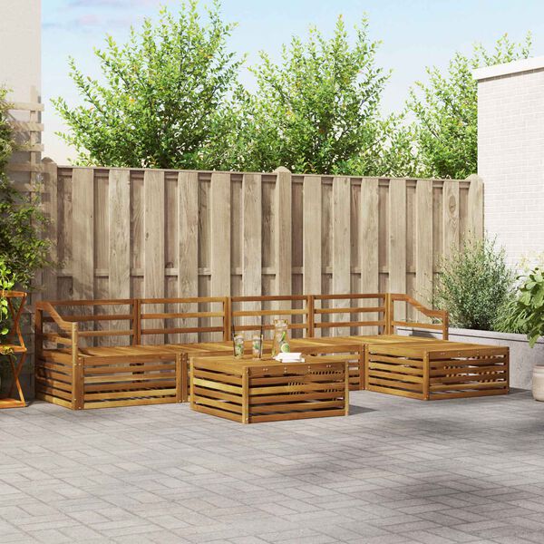 vidaXL Outdoor Sofa Set 6 pcs Natural