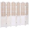 vidaXL 6-Panel Room Divider White 210x165 cm Fabric
