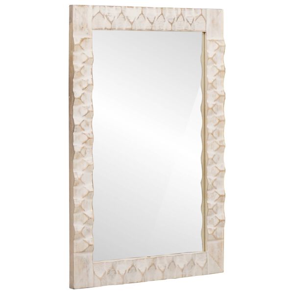 vidaXL Bathroom Mirror with Mirror White Wash Finish 50 x 70 x 2.5 cm