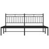 vidaXL Metal Bed Frame without Mattress with Headboard Black 183x213cm