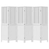 vidaXL Room Divider 6 Panels White Solid Wood Paulownia