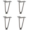 vidaXL Hairpin Legs for Coffee Table 4 pcs Natural Steel 20 cm Solid Steel
