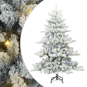 vidaXL Artificial Hinged Christmas Tree White 150 cm PVC and Steel