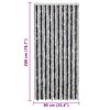 vidaXL Fly Curtain Grey and Black 90x200 cm Chenille