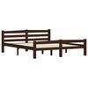 vidaXL Bed Frame without Mattress Dark Brown Solid Pinewood 160x200 cm (322086+321988)