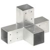 vidaXL Post Connectors 4 pcs X Shape Galvanised Metal 71x71 mm