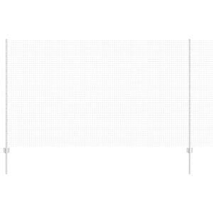 vidaXL Welded Wire Fence with Posts 50 x 1.4 m Galvanised Steel Silver