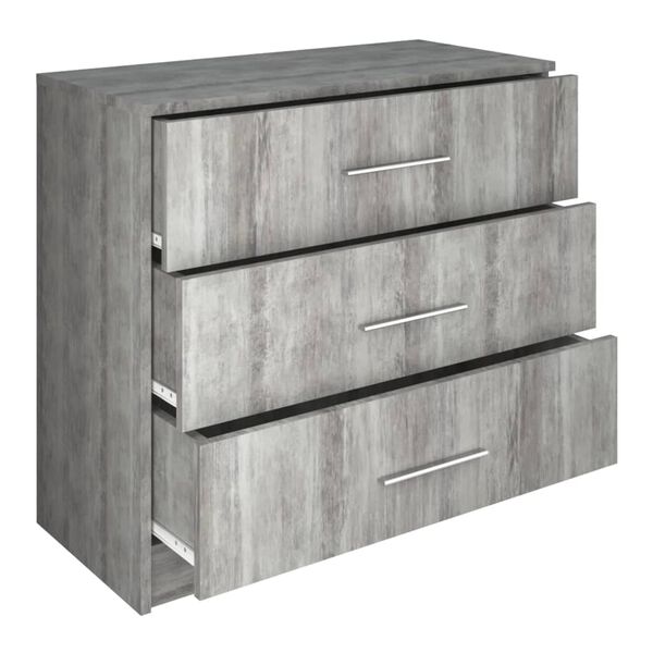 vidaXL Chest of Drawers Engineered Wood 71x35x68 cm Concrete