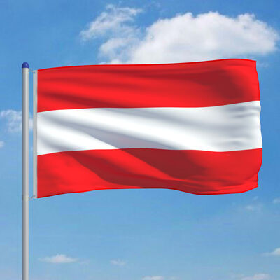 vidaXL Austria Flag and Pole Aluminium 6 m