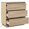 vidaXL Bedside Cabinet Sonoma Oak 71 x 34.5 x 75 cm Engineered wood