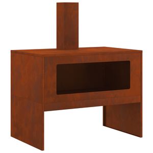 vidaXL Fire Pit Brown 80 x 50 x 96 cm Weathering Steel