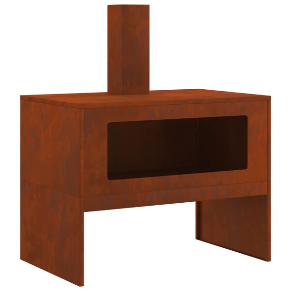 vidaXL Fire Pit Brown 80 x 50 x 96 cm Weathering Steel