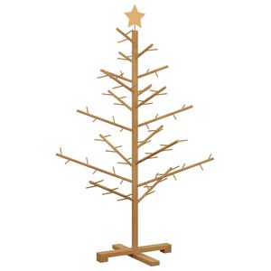vidaXL Wooden Christmas Tree with Stand Brown 125 cm Solid pine wood