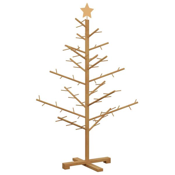 vidaXL Wooden Christmas Tree with Stand Brown 125 cm Solid pine wood