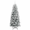 vidaXL Artificial Christmas Tree with 300 LEDs with Stand White 210 cm