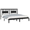 vidaXL Bed Frame without Mattress Black Solid Wood 200x200 cm (810041+818694)