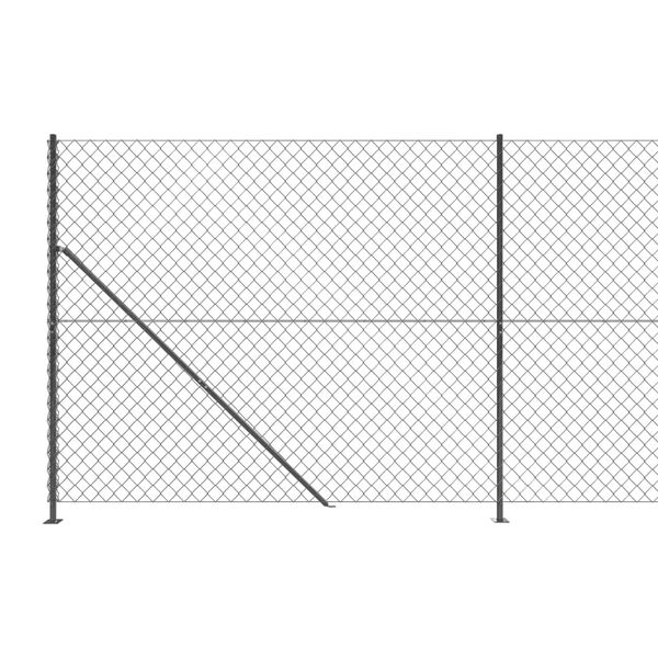 vidaXL Chain Link Fence with Flange Anthracite 1.6x10 m