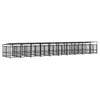 vidaXL Outdoor Dog Kennel with Roof Steel 18.77 m&sup2;