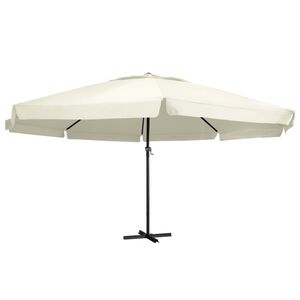 vidaXL Garden Parasol with Aluminium Pole 600 cm Sand White