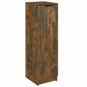 vidaXL Shoe Cabinet Smoked Oak 30x35x100 cm Engineered Wood