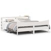 vidaXL Bed Frame with Headboard White 180x200 cm Super King Solid Wood Pine