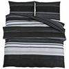 vidaXL Duvet Cover Set Black Stripes 200x200 cm Cotton