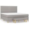 vidaXL Box Spring Bed with Mattress Light Grey 160x200 cm Fabric