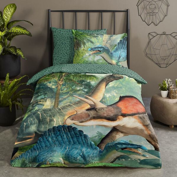 Good Morning Kids Duvet Cover JURASSIC 140x200/220 cm Green