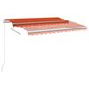 vidaXL Manual Retractable Awning with LED 300x250 cm Orange and Brown