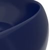 vidaXL Luxury Wash Basin Round Matt Dark Blue 40x15 cm Ceramic