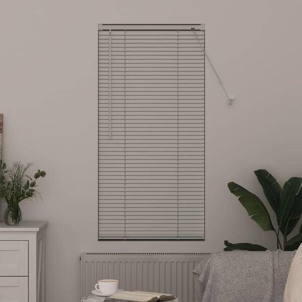 vidaXL Window Blind with Curtains Manual White Aluminium