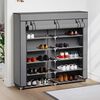vidaXL Shoe Cabinet with Cover Grey 115x28x110 cm Fabric
