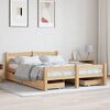 vidaXL Bed Frame without Mattress with 4 Drawers Solid Wood 140x200 cm