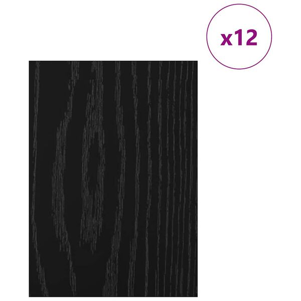 vidaXL Decor Panels 12 pcs Black Oak 15 x 21 x 0.27 cm Engineered Wood