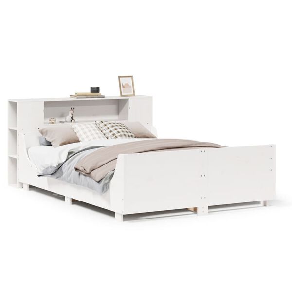 vidaXL Bed Frame without Mattress White 140x200 cm Solid Wood Pine